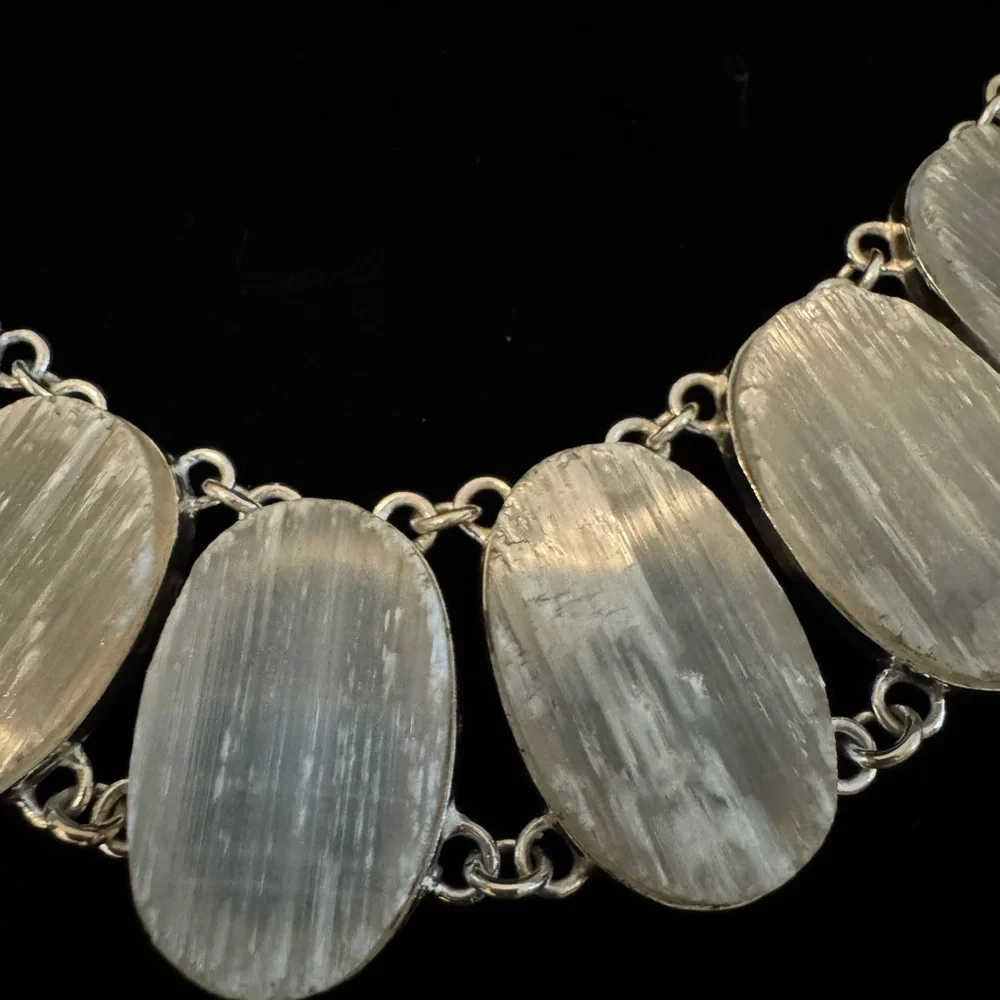 Elegant sterling Silver‎ and selenite Necklace